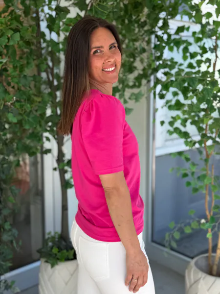 Hovedbilde FENJA T-SHIRT M/PUFFERM - CERISE