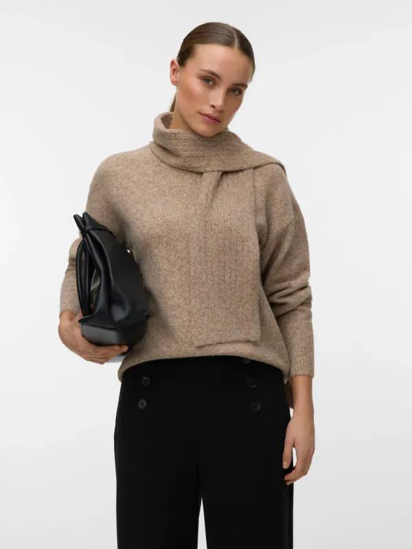 GIANNA GENSER M/SKJERF - CAMEL MELERT