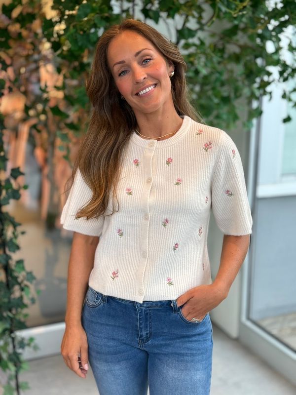 SILLY CARDIGAN FLOWERS  - BIRCH