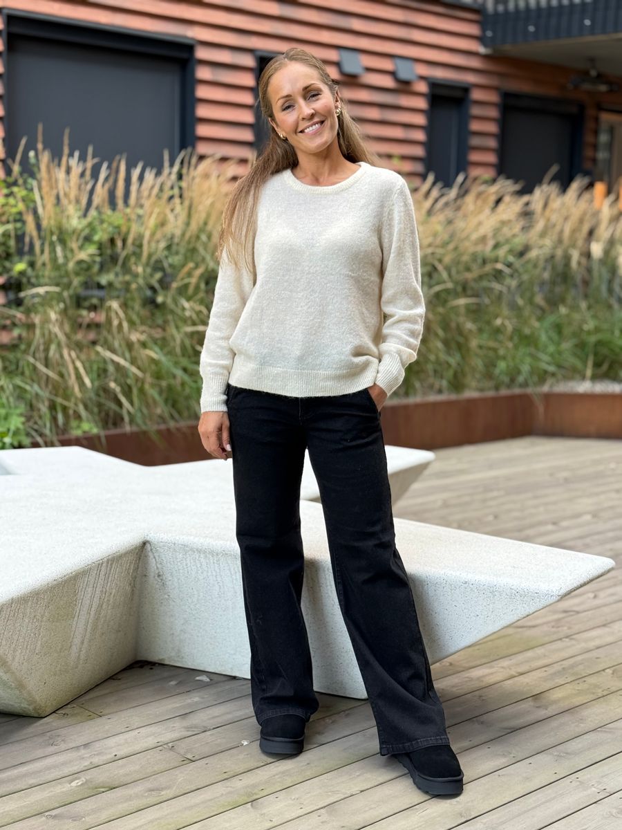 LORY STRIKKE GENSER - CREAM MELERT