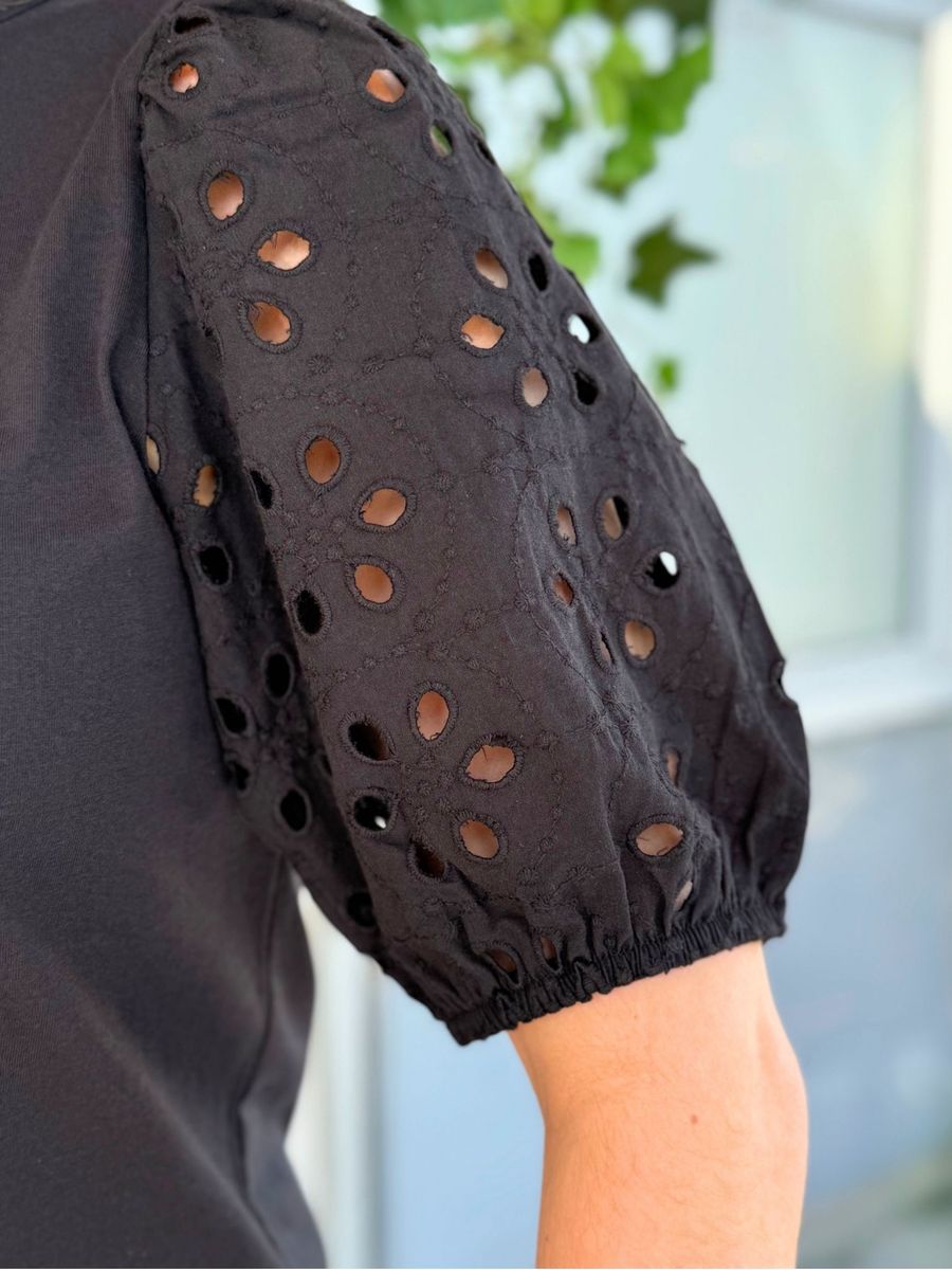 SKY T-SHIRT EMBRO - SORT