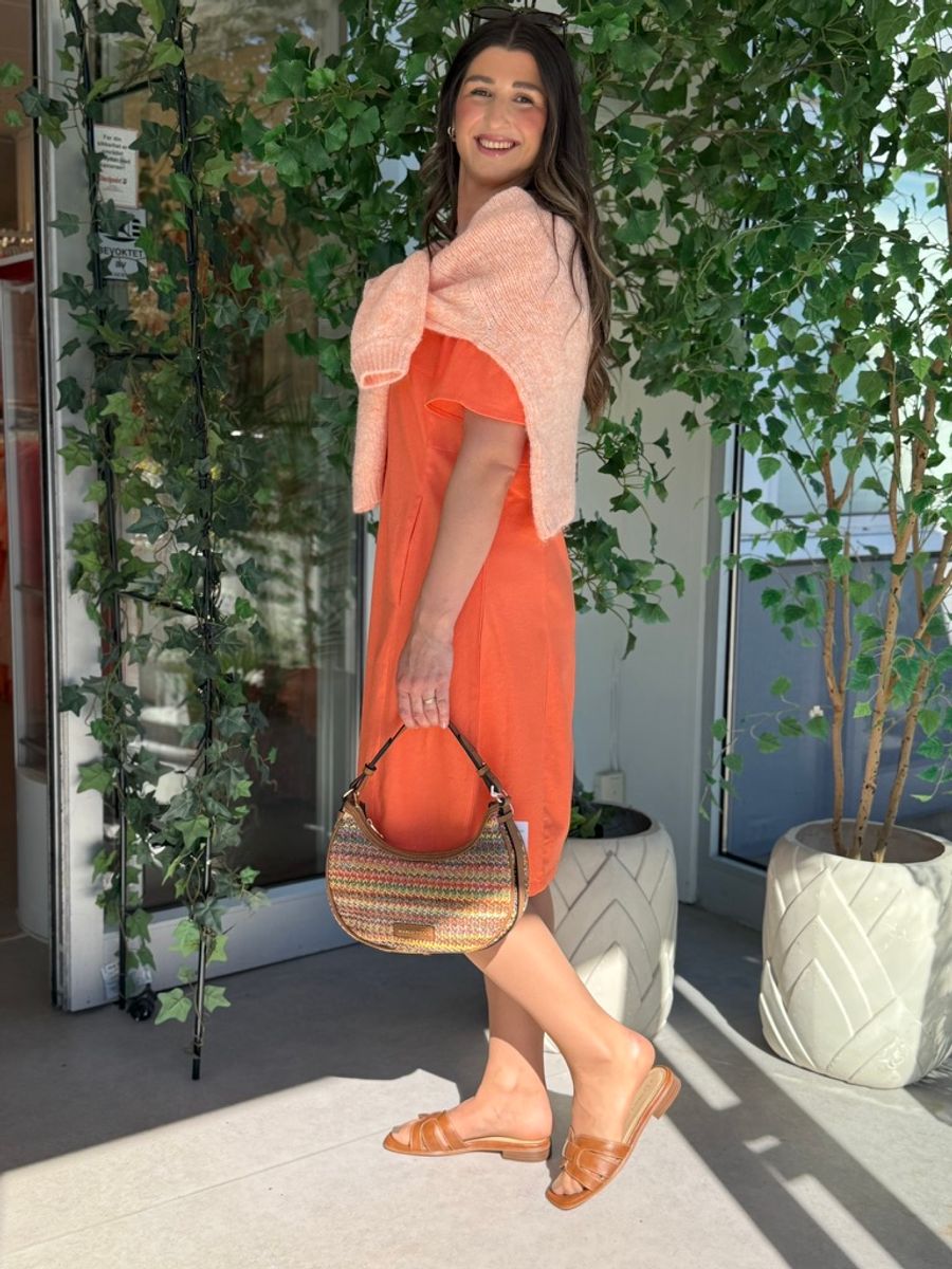 LANEY KJOLE M/KORT ERM - ORANGE