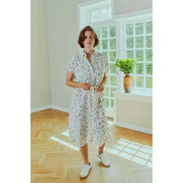 Hovedbilde MOLLI KJOLE BLOMSTERENG - OFFWHITE/GUL