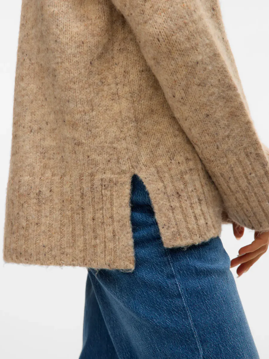 INGRID GENSER M/HØY HALS - SAND MELERT