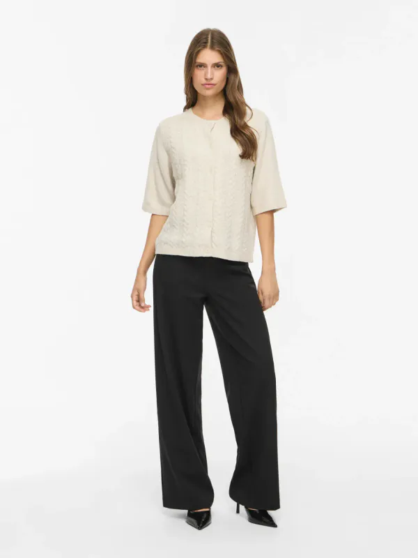 LIGA CABEL CARDIGAN 2/4 ERM - CREAM MELERT