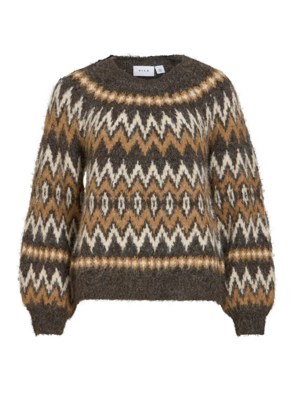 BOWS JACQUARD GENSER - BRUN/CREAM/COGNAC