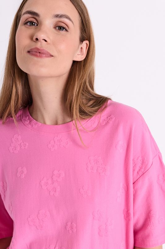 ZIPREA T-SHIRT FLOWERS - ROSA