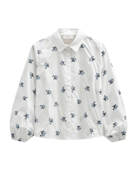 Hovedbilde LEILA SKJORTE FLOWERS - HVIT / HIMMELBLÅ