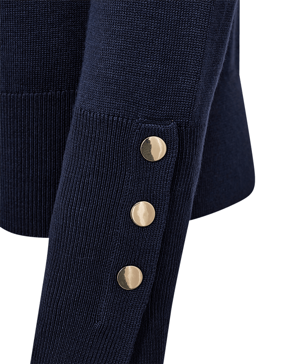 KATIE CARDIGAN M/GULLKNAPPER - NAVY BLAZER