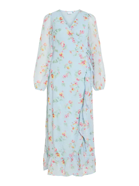 Hovedbilde EDEE LANG KJOLE - LYS BLÅ/FLOWER