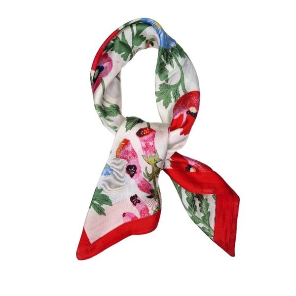 Hovedbilde SKJERF SILKELOOK BLOMSTER - HVIT / RØD