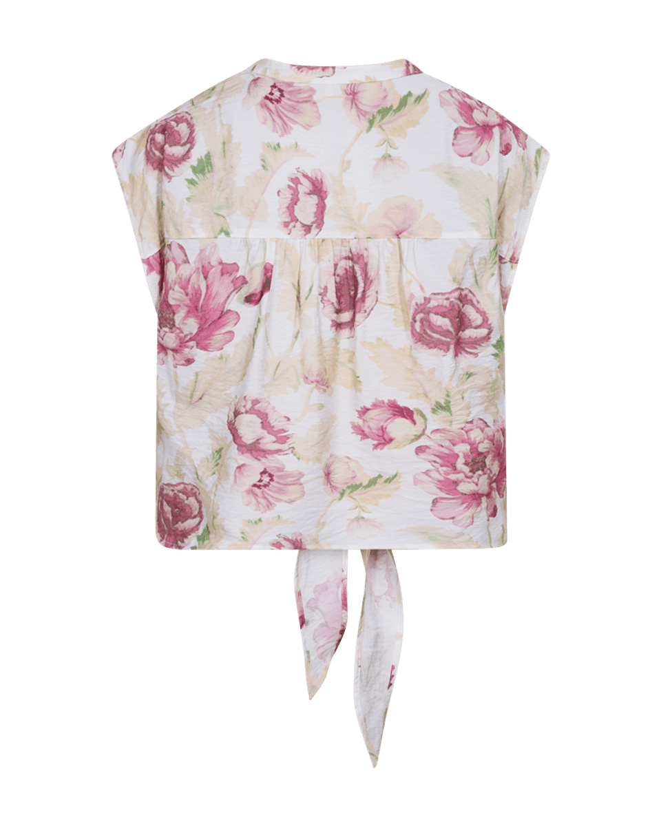 MAISE BLUSE M/KNYTING - ROSA BLOMSTER