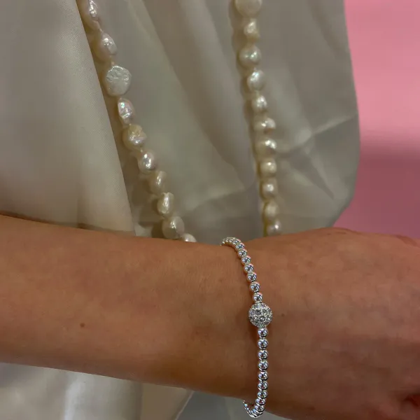 Hovedbilde SNÖ OF SWEDEN - MYSK SMALL ELASTIC ARMBÅND - SØLV