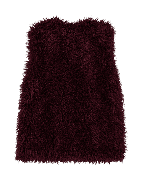Hovedbilde FINE FAKE FUR VEST - PLOMME