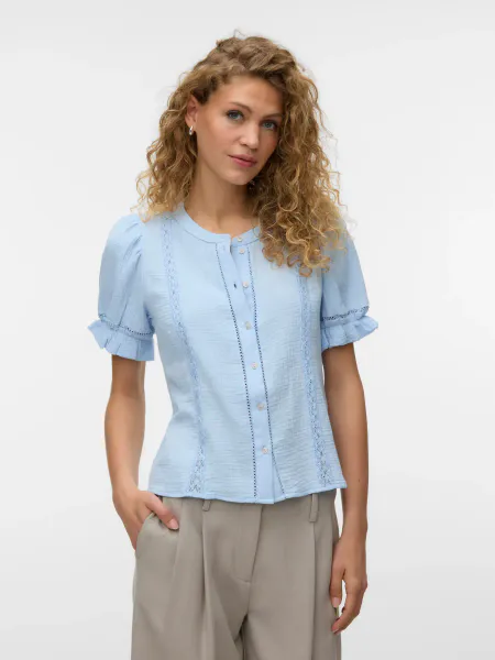 Hovedbilde NATALI LACE BLUSE - LYSBLÅ