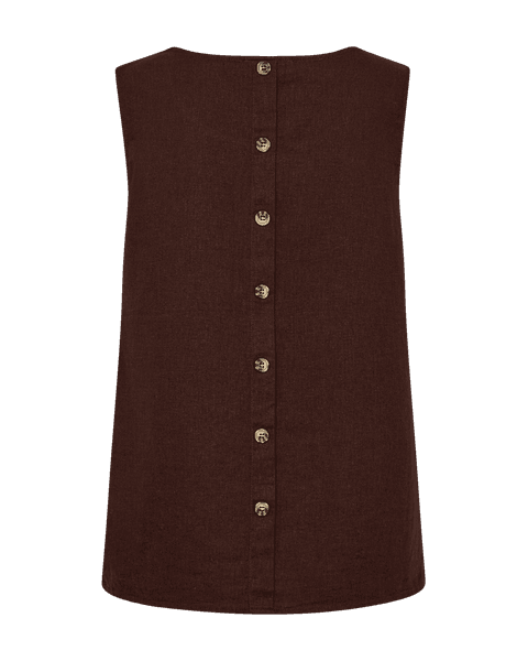 Hovedbilde LAVA LIN/VISCOSE TOPP M/KNAPPER BAK - BRUN