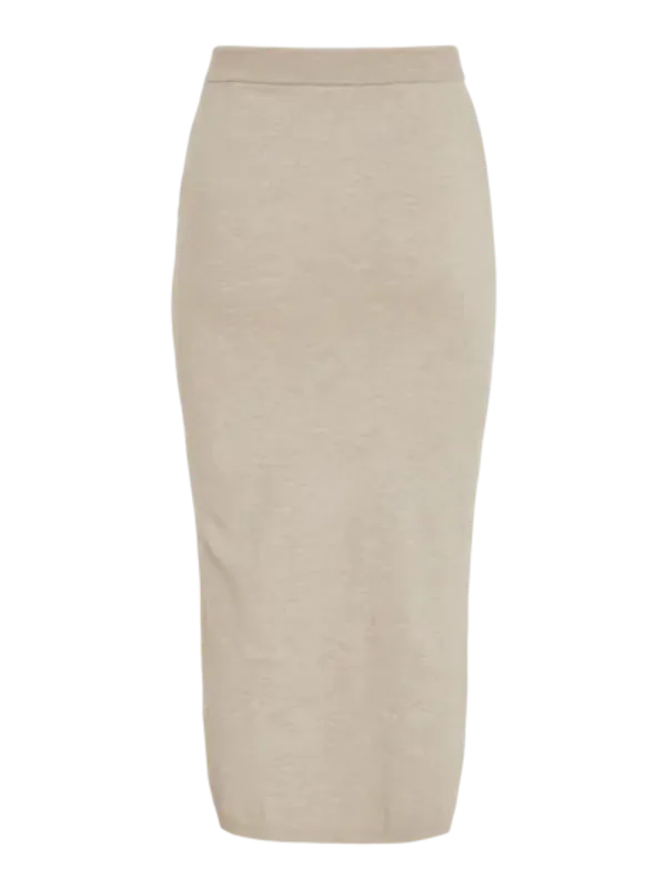 COMFY MIDI KNIT SKJØRT - NATURAL MELANGE