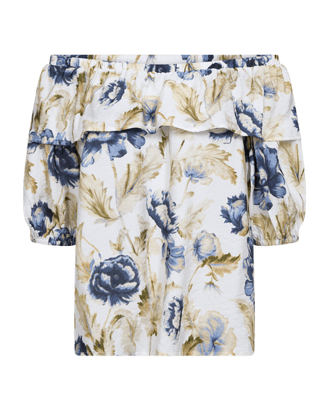 Hovedbilde MAISE BLUSE M/VOLANG - BLÅ BLOMSTER