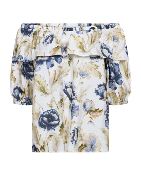 Hovedbilde MAISE BLUSE M/VOLANG - BLÅ BLOMSTER