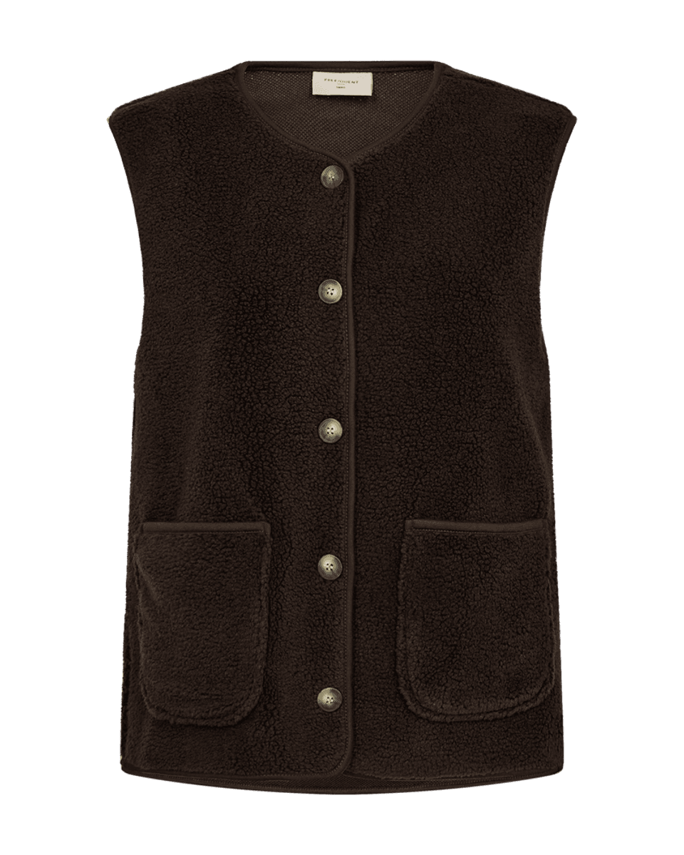 TEDDY VEST - BRUN