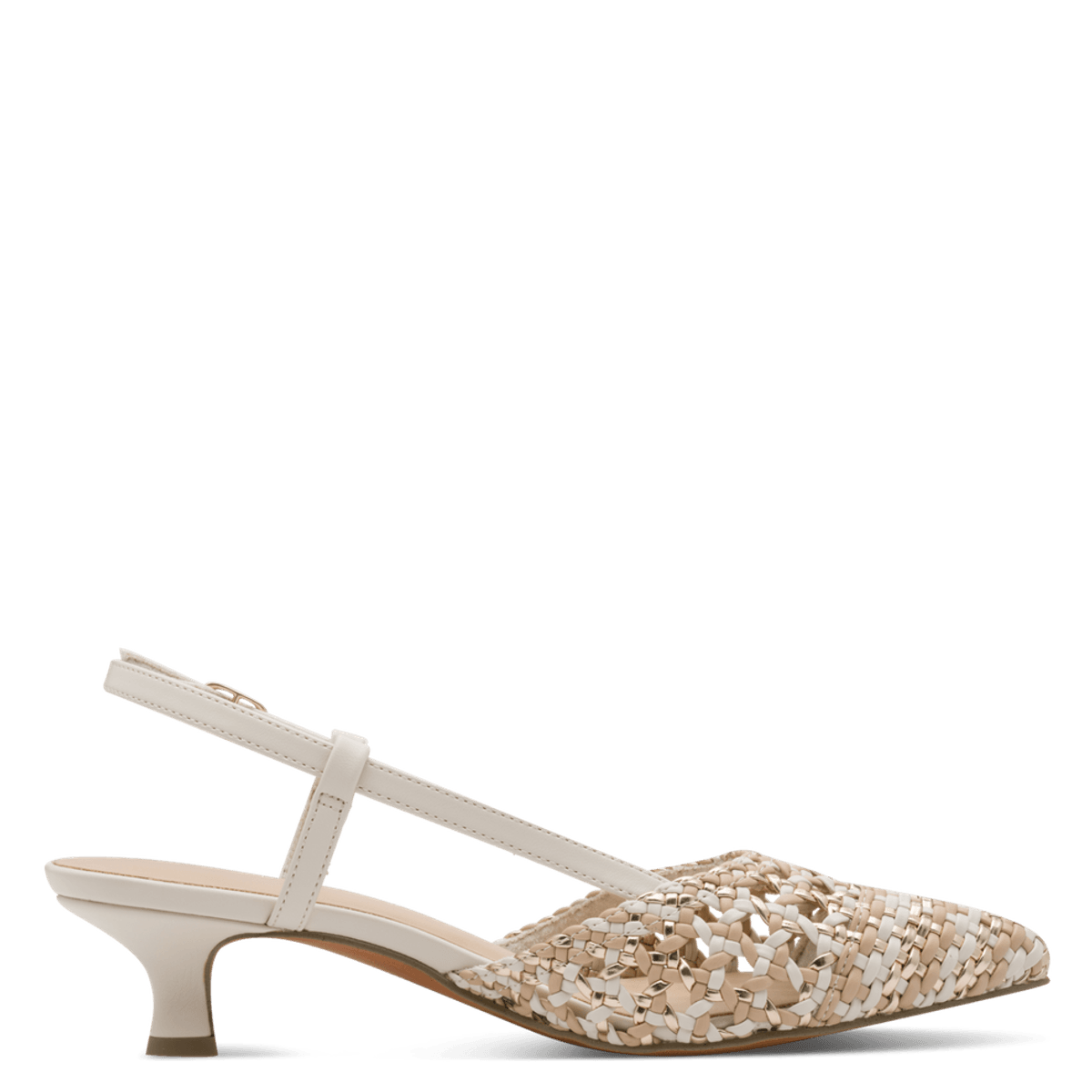 PUMPS FLETTET M/SLINGBACK - CREAM