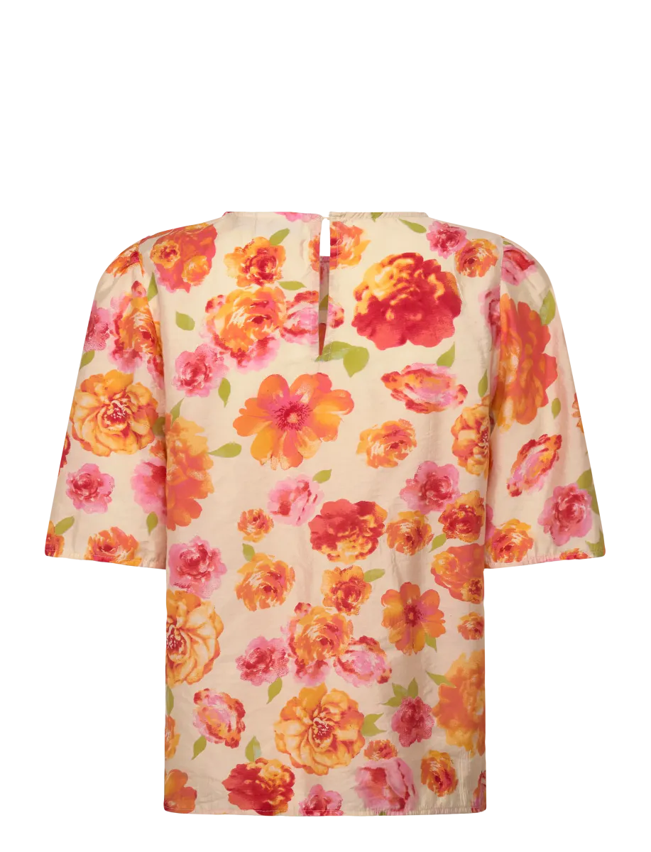 ALINIA SOL TOPP - ORANGE BLOMSTER