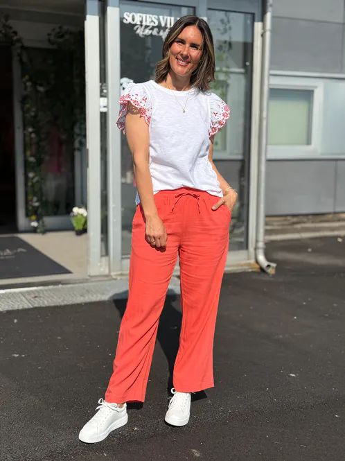 Hovedbilde LAVA ANKEL LIN/VISCOSE BUKSE - CORAL