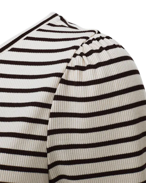 Hovedbilde ELOISEI T-SHIRT STRIPET - OFFWHITE/BRUN