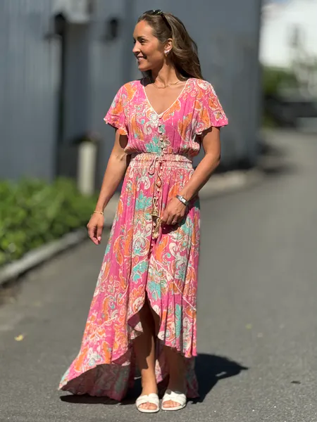 Hovedbilde LAST QUEEN KJOLE M/KORT ERM - ROSA/PRINT