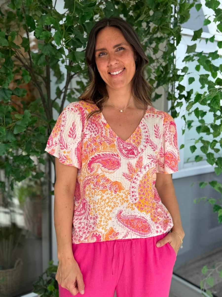 NINA TOPP PAISLEY - ROSA/ORANGE