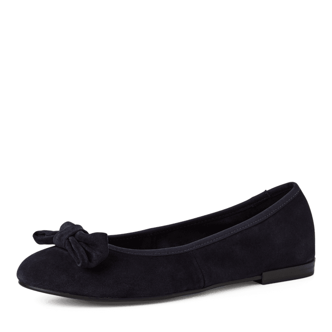 Hovedbilde BALLERINA I SKINN M/SLØYFE - NAVY