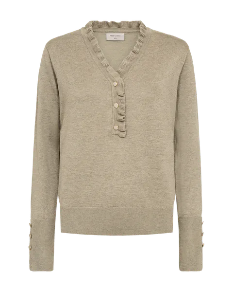 Hovedbilde KATIE GENSER FRILL & V-HALS - MOONBEAM
