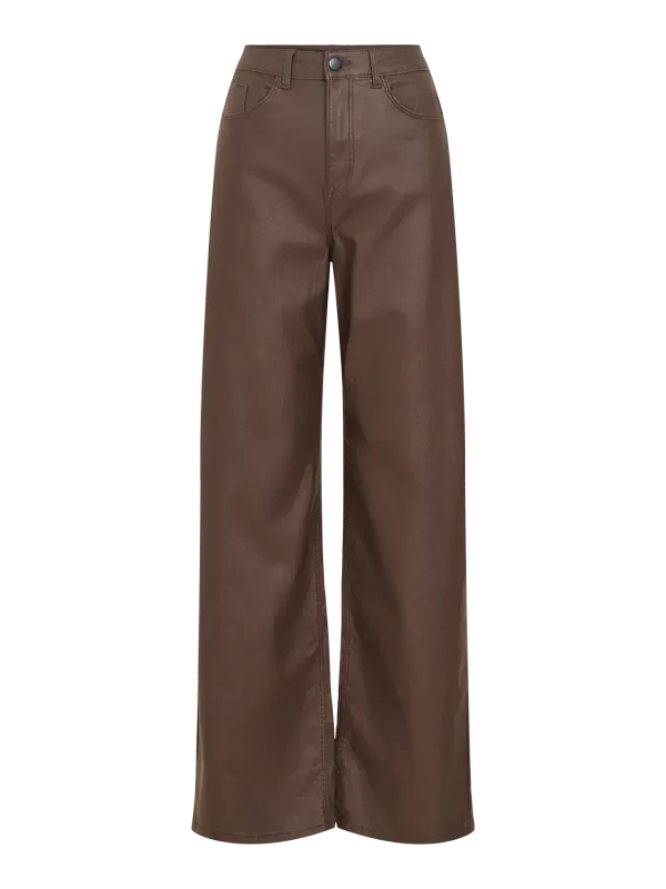 FREYA COATED JEANS 30 LENGDE - BRUN