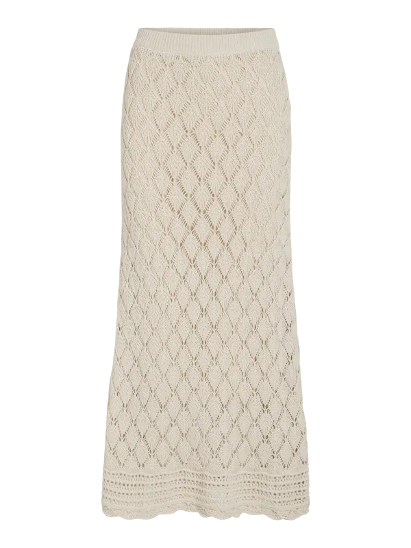 EVIE STRIKKET SKJØRT - CREAM
