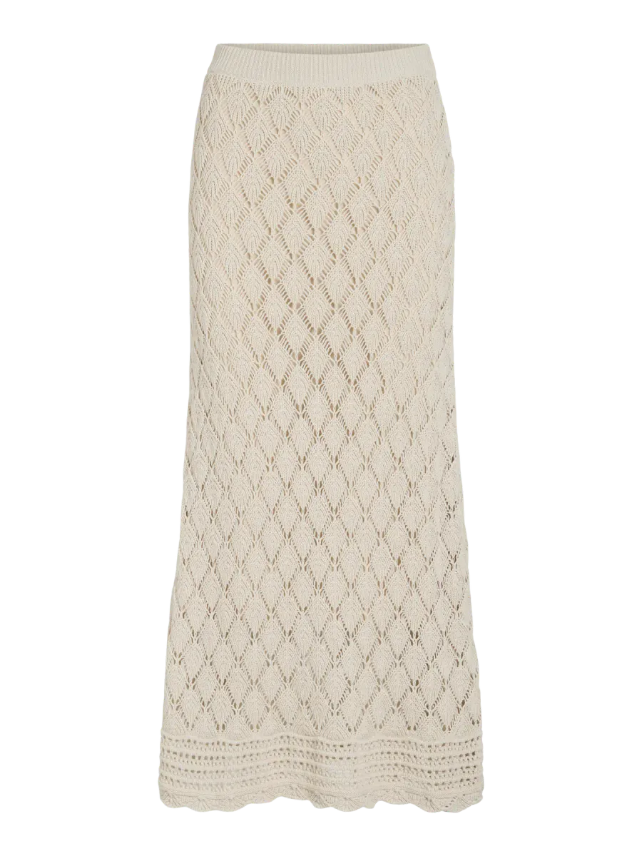 EVIE STRIKKET SKJØRT - CREAM