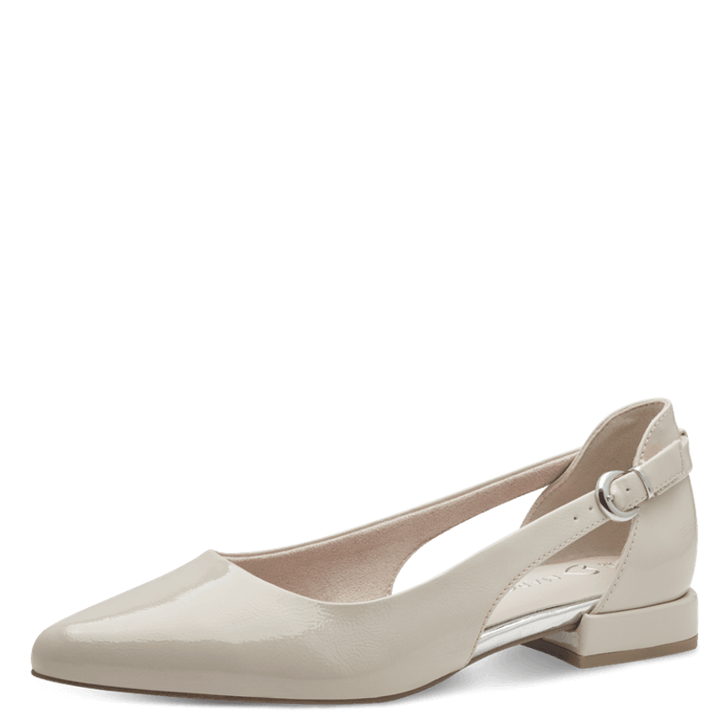 PUMPS LAV M/SPENNE GLOSSY - SAND