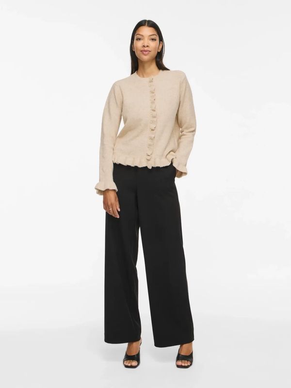 JACIA CARDIGAN M/FRILL - SAND MELERT