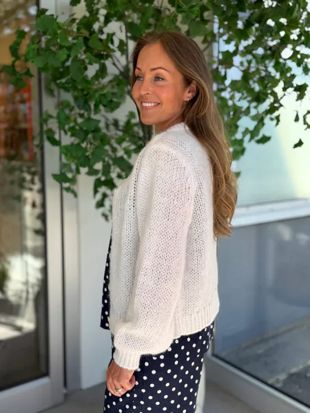 Hovedbilde WILO STRIKKET CARDIGAN - HVIT