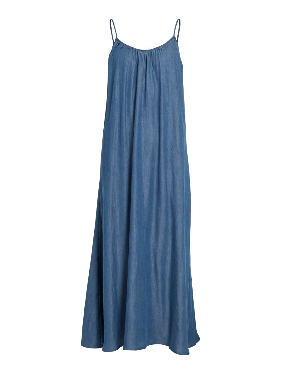TEVIRA TENCEL KJOLE - MEDIUM BLÅ