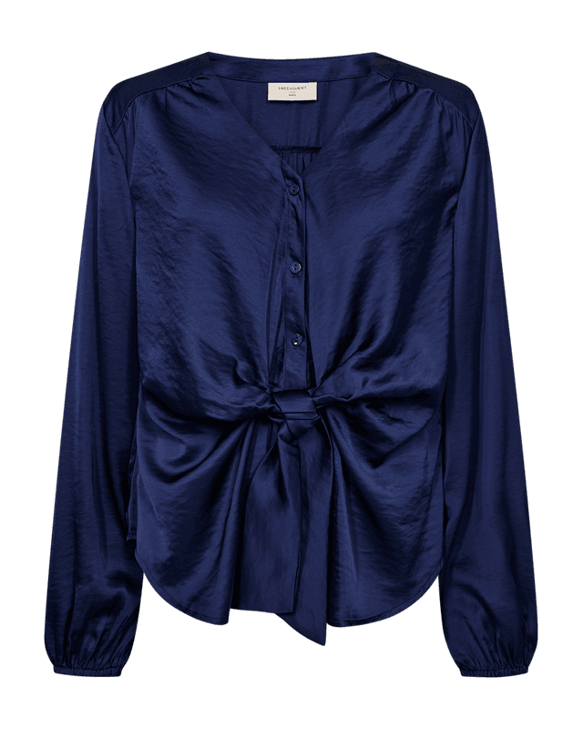 DOVE SATENG BLUSE - PATRIOT BLUE