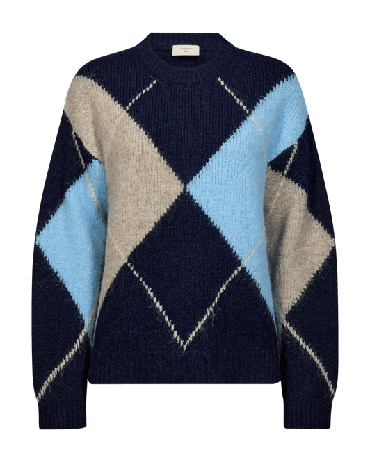 Hovedbilde LULU GENSER M/ARGYLE - NAVY/CAMEL/LYSBLÅ