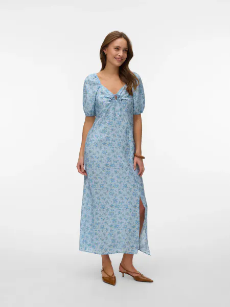 Hovedbilde JOSIE KJOLE FLOWERS - LYS BLÅ