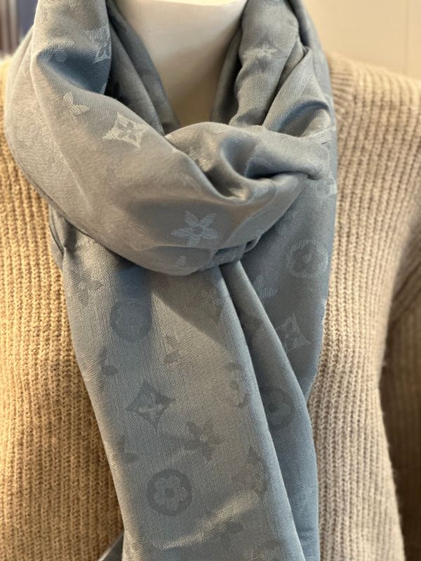SKJERF VISCOSE/ULL - JEANSBLÅ