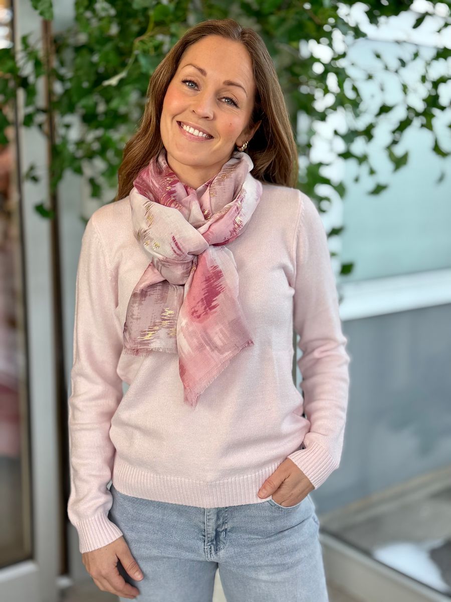 VIRIL GENSER O-NECK - LYS ROSA MELERT