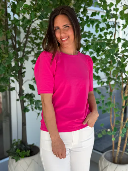 Hovedbilde FENJA T-SHIRT M/PUFFERM - CERISE