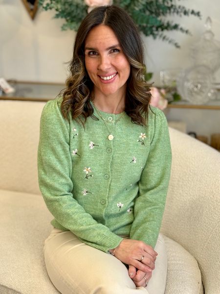 Hovedbilde FIORELLA FLOWER CARDIGAN - GRØNN