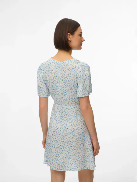 Hovedbilde MALBA MIDI KJOLE FLOWER - LYSBLÅ