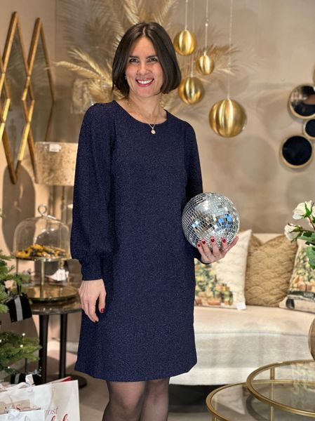 Hovedbilde SISSEL KJOLE RETT LUREX  - NAVY