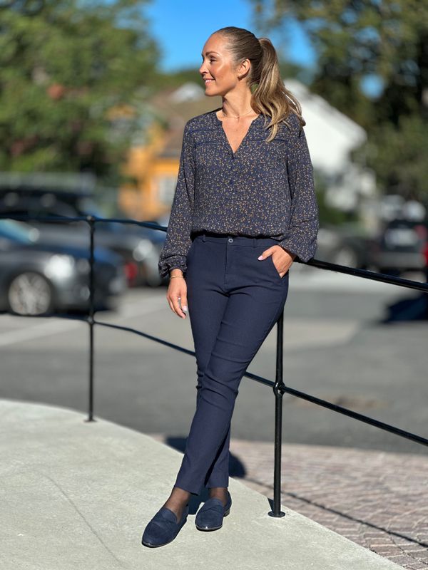 ADNEY BLUSE - NAVY/BRONZE
