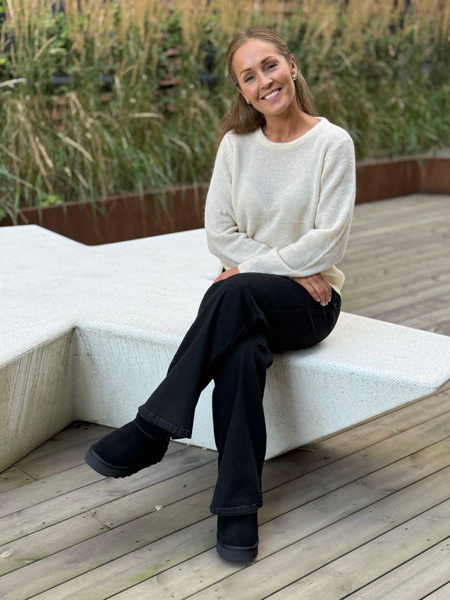 LORY STRIKKE GENSER - CREAM MELERT